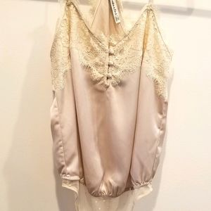 NWT - Abercrombie Satin Lace Bodysuit